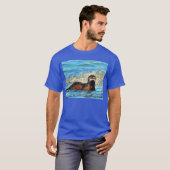 Otter in Waves 2 schilderen T-shirt (Voorkant volledig)