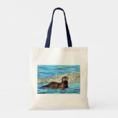 Otter in Waves 2 schilderen Tote Bag (Achterkant)
