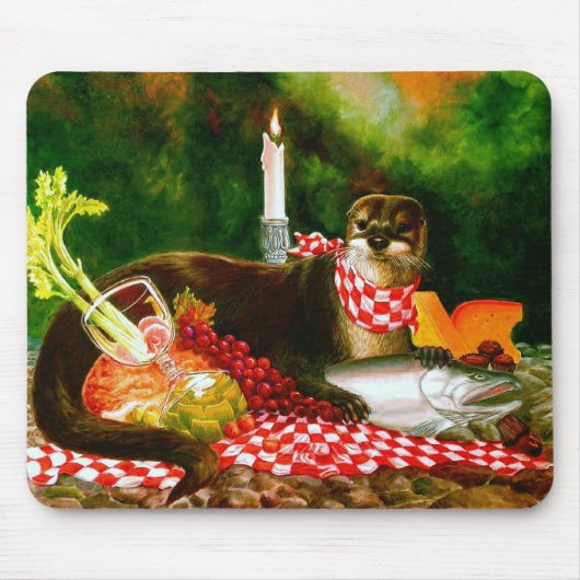Otter Invades Picnic Mousepad Muismat (Voorkant)