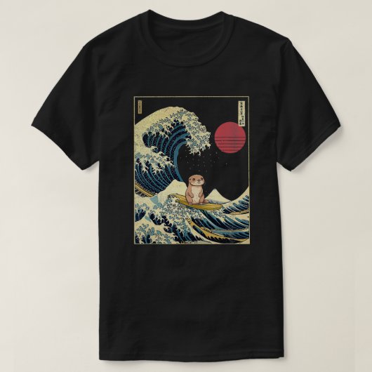 Otter Japans Kanagawa golf grappig Surf dier T-shirt (Design voorkant)