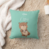 Otter: Jouw naam Cute Alphabet Monogram toevoegen Kussen (Deken)