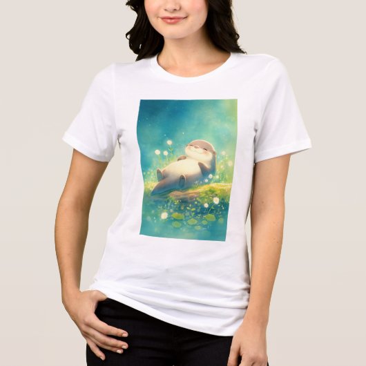 Otter Kalme Droom Tri-Blend Shirt (Voorkant)
