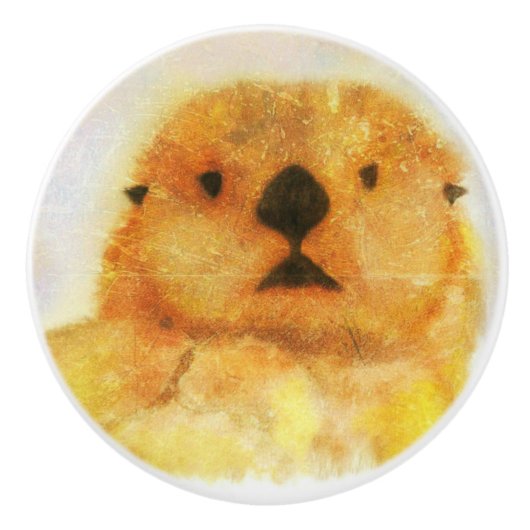 otter keramische knop (Voorkant)