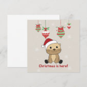Otter Kerst Sneeuw Winter Dieren Otter Uitnodiging (Voorkant / Achterkant)
