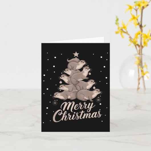 Otter Kerstboom Otter Kerstboom Vrolijk Kerstfeest Kaart (Gele Bloem)