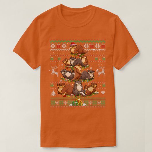 Otter-kerstboomlampjes met een lelijke beker of ee t-shirt (Design voorkant)