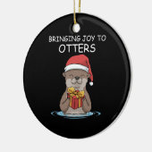 Otter-kerstcadeautje Keramisch Ornament (Links)
