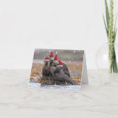 Otter kerstfeest feestdagen kaart (Voorkant)