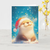 Otter Kerstgeest Kaart (Gele Bloem)