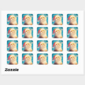 Otter Kerstgeest Vierkante Sticker (Vel)