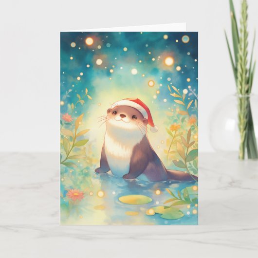 Otter Kerstglans Kaart (Voorkant)