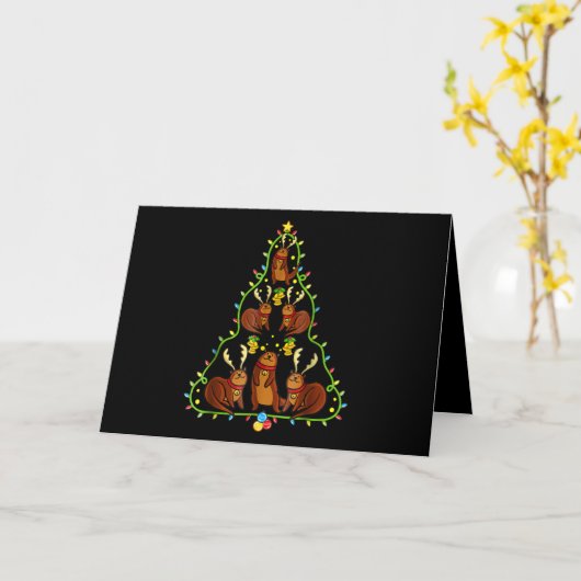 Otter Kerstmis Gratis Xmas Otter Liefhebbers Kaart (Gele Bloem)