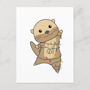 Otter Kerstmis Sneeuw Winter Dieren Otter Feestdagenkaart