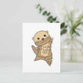 Otter Kerstmis Sneeuw Winter Dieren Otter Feestdagenkaart (Staand voorkant)