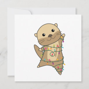 Otter Kerstmis Sneeuw Winter Dieren Otter Kaart