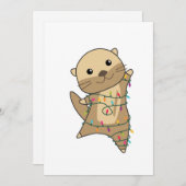 Otter Kerstmis Sneeuw Winterdieren Otter Feestdagenkaart (Voorkant / Achterkant)