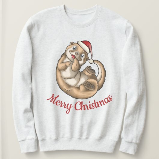 Otter Kerstmis T-Shirt (Design voorkant)