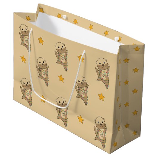 Otter-kerstsneeuwwinterdieren otter-grote gi groot cadeauzakje (Voorkant Gekanteld)