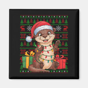 Otter Kerstverlichting Horrelijke Kerstman Hoed Ot Magneet
