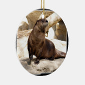 Otter kerstversiering keramisch ornament (Rechts)