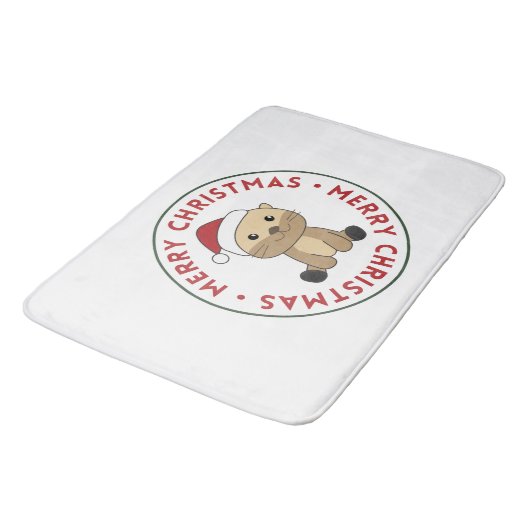 Otter-kerstwinterdieren otter-bath-mat badmat (Gekanteld)