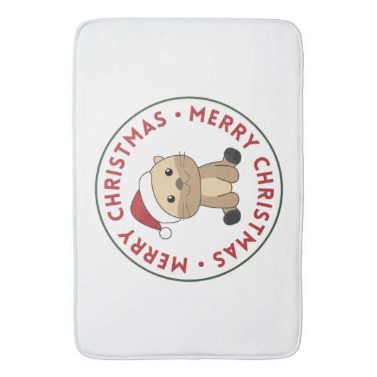 Otter-kerstwinterdieren otter-bath-mat badmat (Voorkant Verticaal)