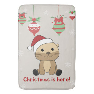 Otter-kerstwinterdieren otter-bath-mat badmat