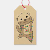 Otter-kerstwinterdieren Otter Gift Label Cadeaulabel (Voorkant)