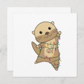 Otter-kerstwinterdieren otter kaart (Voorkant / Achterkant)