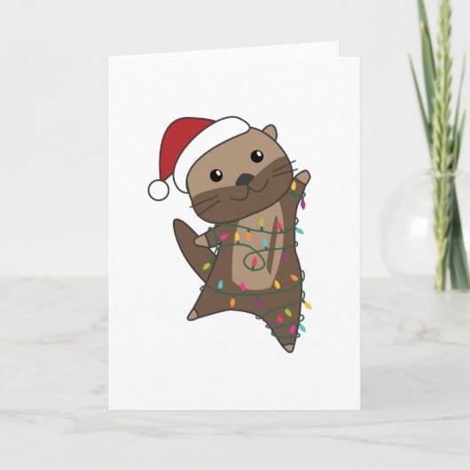 Otter-kerstwinterdieren otter kaart (Voorkant)