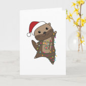 Otter-kerstwinterdieren otter kaart (Gele Bloem)