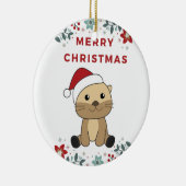 Otter-kerstwinterdieren Otter-keramisch Keramisch Ornament (Rechts)