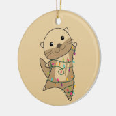 Otter-kerstwinterdieren Otter-keramisch Keramisch Ornament (Links)