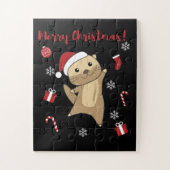 Otter-kerstwinterdieren otter legpuzzel (Verticaal)