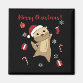 Otter-kerstwinterdieren otter magneet (Voorkant)
