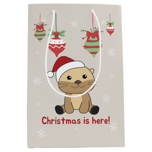 Otter-kerstwinterdieren otter-medium G Medium Cadeauzakje (Voorkant)