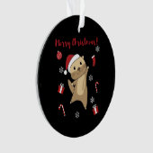 Otter-kerstwinterdieren otter ornament (voorkant)