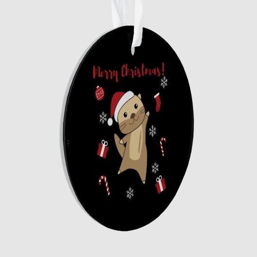 Otter-kerstwinterdieren otter ornament (voorkant)