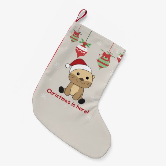 Otter-kerstwinterdieren otter Small CT Kleine Kerstsok (Voorkant (Hangend))