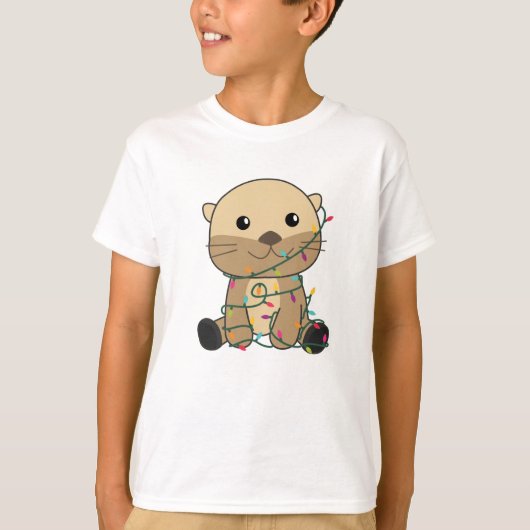 Otter-kerstwinterdieren otter t-shirt (Voorkant)
