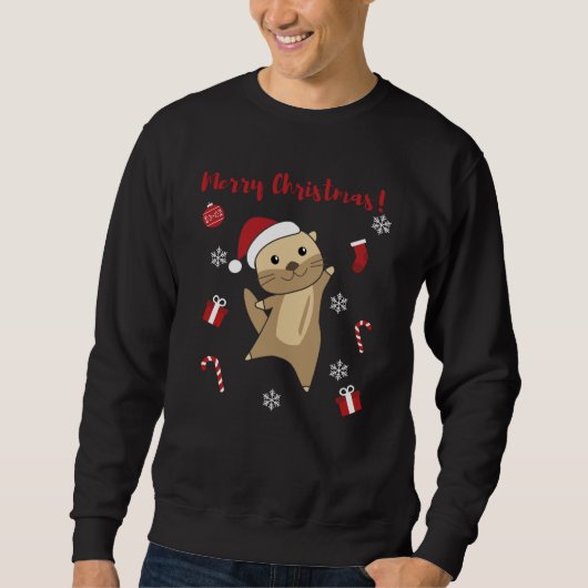 Otter-kerstwinterdieren otter trui (Voorkant)
