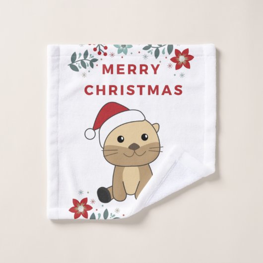 Otter-kerstwinterdieren otter washandje (Wasdoekje)