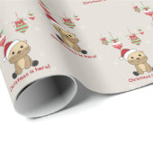 Otter-kerstwinterwinterdieren Otter Wrapping Cadeaupapier (Rol Hoek)