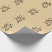 Otter-kerstwinterwinterdieren Otter Wrapping Cadeaupapier (Hoek)