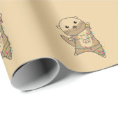 Otter-kerstwinterwinterdieren Otter Wrapping Cadeaupapier (Rol Hoek)