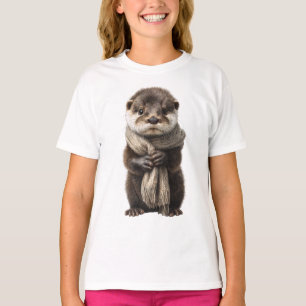 Otter Kinderen Met Ingepakte Sjaal T-shirt