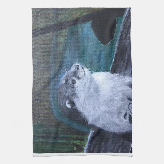 Otter kitchen tea towel theedoek (Verticaal)