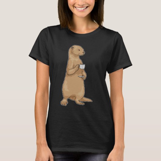 Otter koffiekop t-shirt (Voorkant)