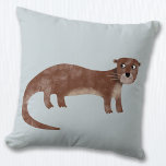 otter kussen<br><div class="desc">Een schattige en verdachte otter voor liefhebbers van wilde dieren. Originele kunst van Nic Squirrell.</div>