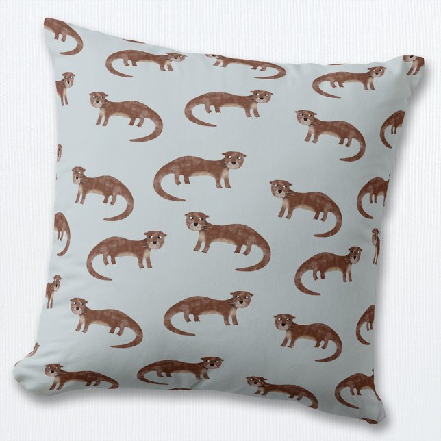 otter kussen (Cute otter pattern throw pillow)